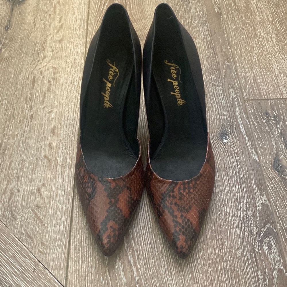 Free People Snakeskin & Leather Heels